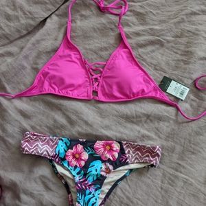 Cute pink floral swimsuit
